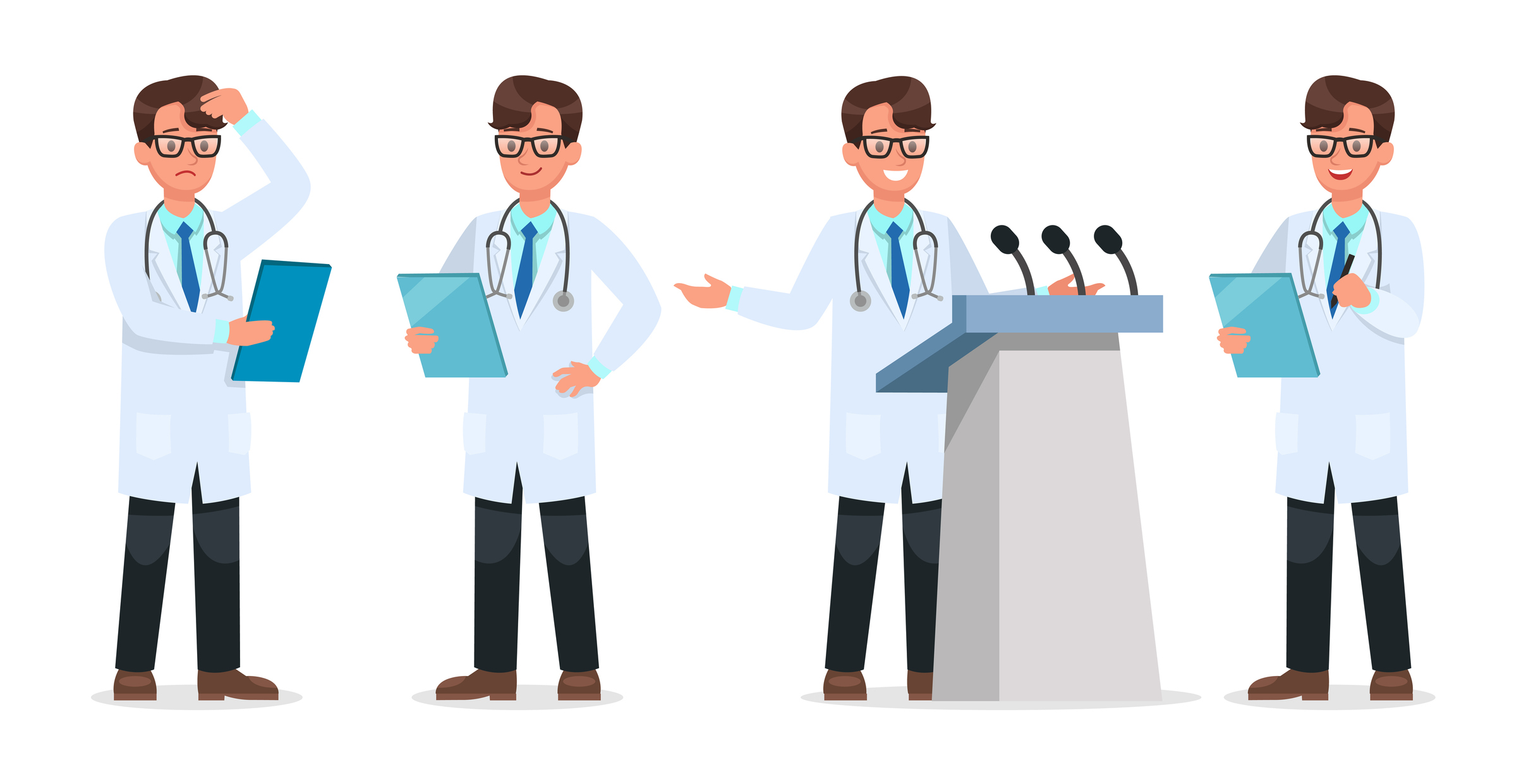 Set of Doctor character design.